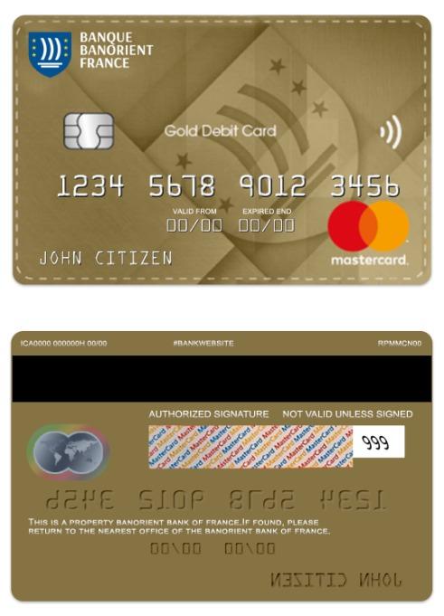 France Banorient Bank gold debit mastercard